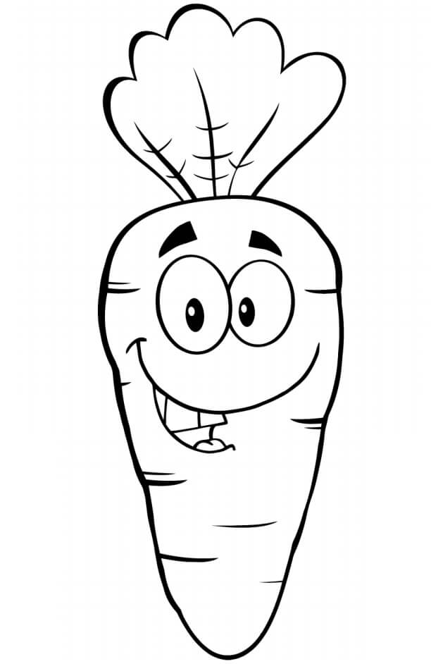 Dibujo de Zanahoria Divertido para Colorear