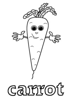 Dibujo de Zanahoria Sonriendo para Colorear