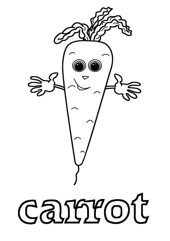 Dibujo de Zanahoria Sonriendo para Colorear