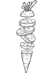 Dibujo de Zanahorias Cortadas para Colorear