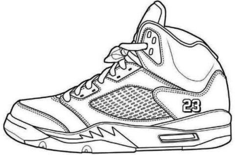 Dibujo de Zapatilla Air Jordan para Colorear