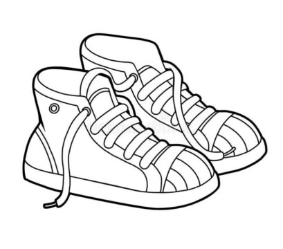 Dibujo de Zapatilla de Tenis para Colorear