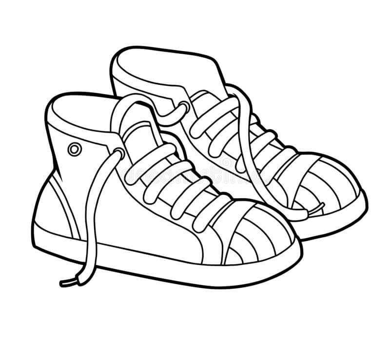 Dibujo de Zapatilla de Tenis para Colorear