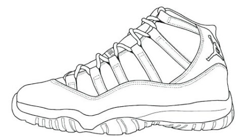 Dibujo de Zapatilla Jordan Fresco para Colorear