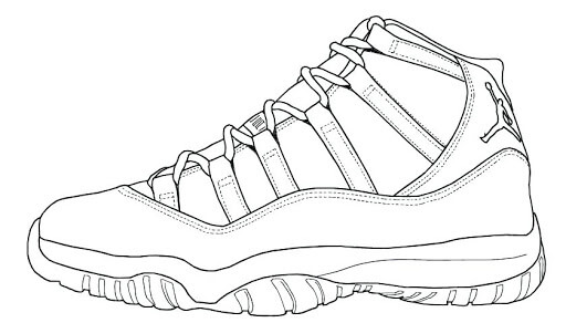 Dibujo de Zapatilla Jordan Fresco para Colorear