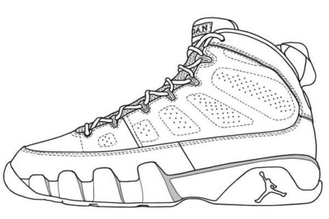 Dibujo de Zapato Jordan para Colorear