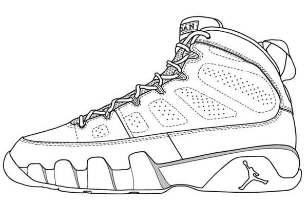 Dibujo de Zapato Jordan para Colorear