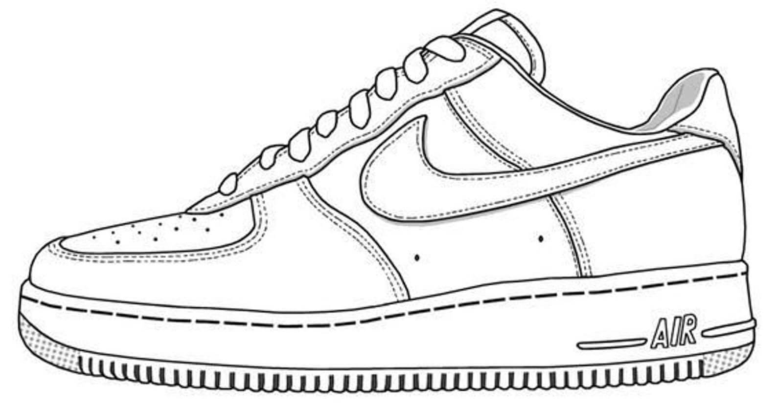 Dibujo de Air Force 1 Zapatos para Colorear