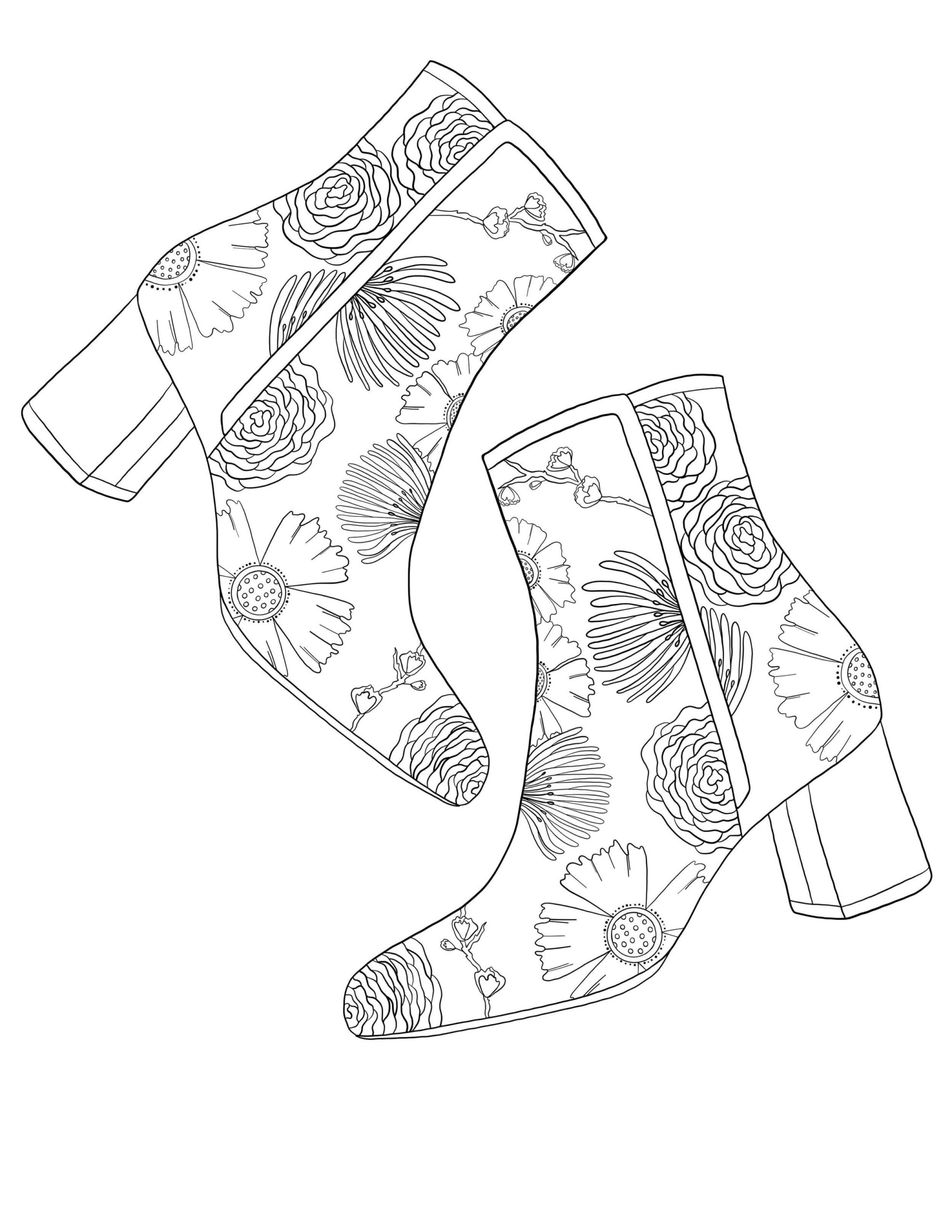 Dibujo de Botas Mandala para Colorear
