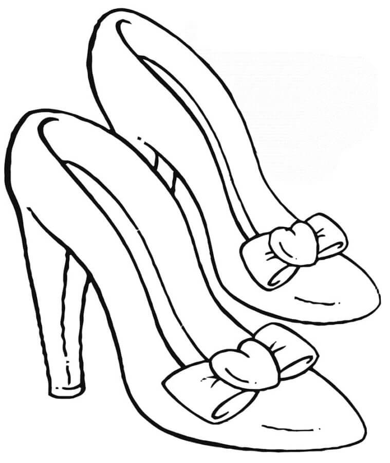 Dibujo de Zapatos de Mujer para Colorear