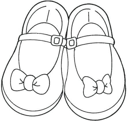 Dibujo de Lindos Zapatos de muñeca para Colorear