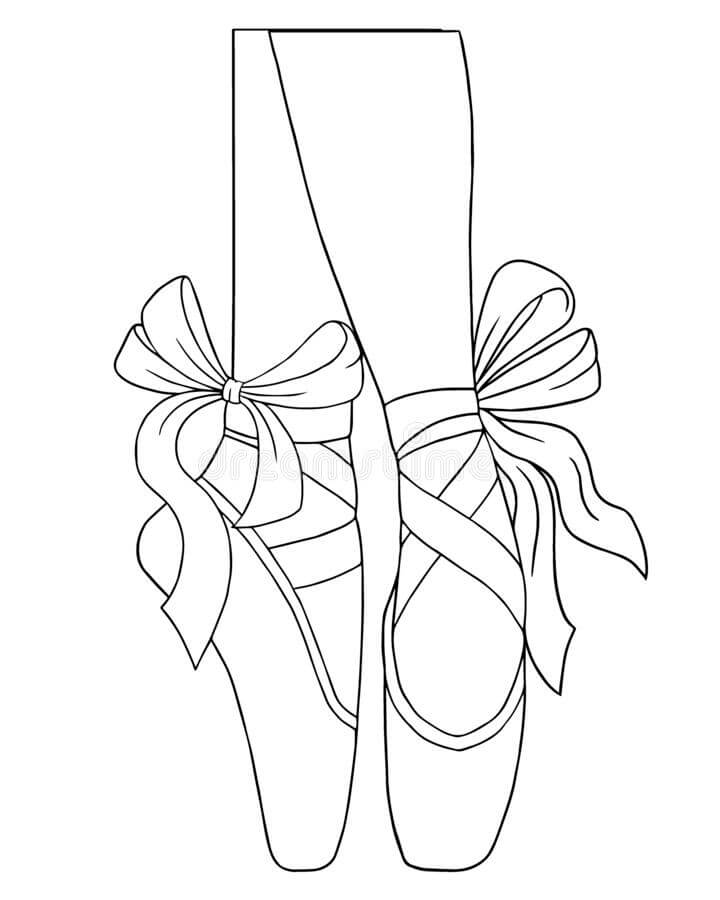 Dibujo de Zapatos con Pies para Colorear