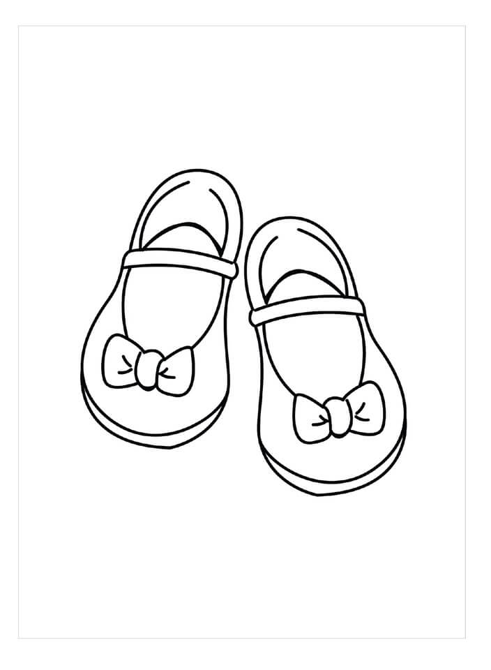 Dibujo de Zapatos de muñeca para niños para Colorear