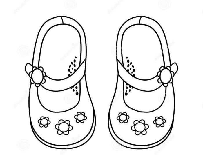 Dibujo de Zapatos de muñeca para Colorear