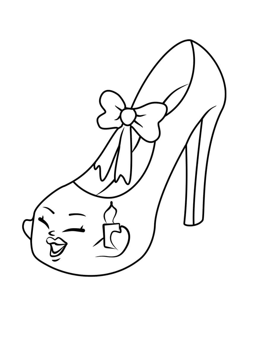 Dibujo de Zapatos de tacón Alto de Dibujos Animados para Colorear