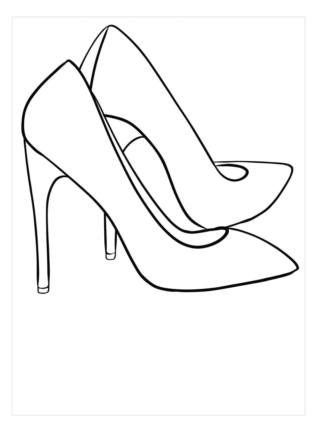 Dibujo de Zapatos de tacón Alto para Colorear