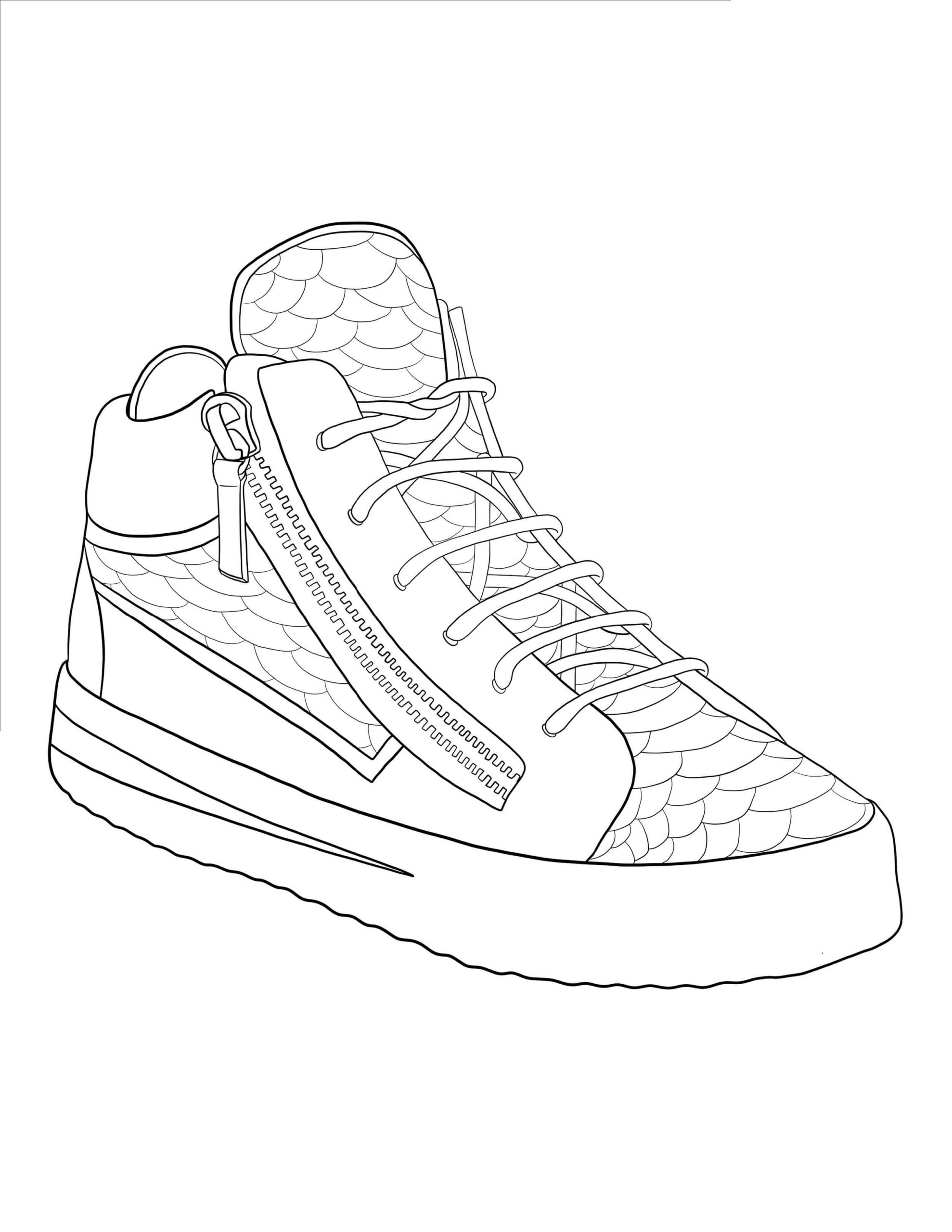 Dibujo de Zapatos Impresionantes para Colorear