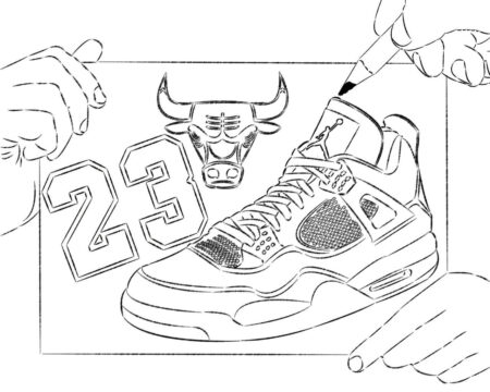 Dibujo de Zapatos Jordan para Colorear
