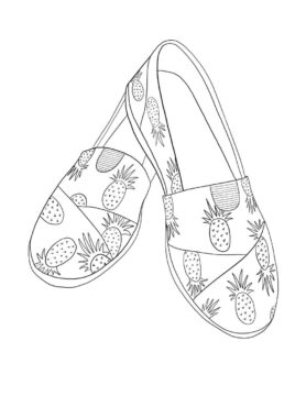 Dibujo de Zapatos Planos para Colorear