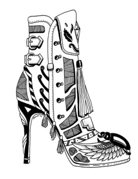Dibujo de Zapatos tacón Mandala para Colorear