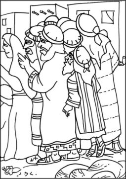 Dibujo de Zaqueo y la Gente para Colorear