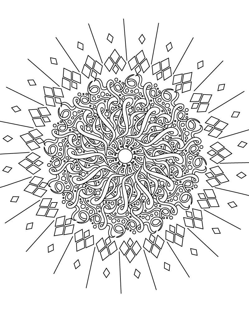 Dibujo de Difficult Zen Mandala Coloring Page para Colorear