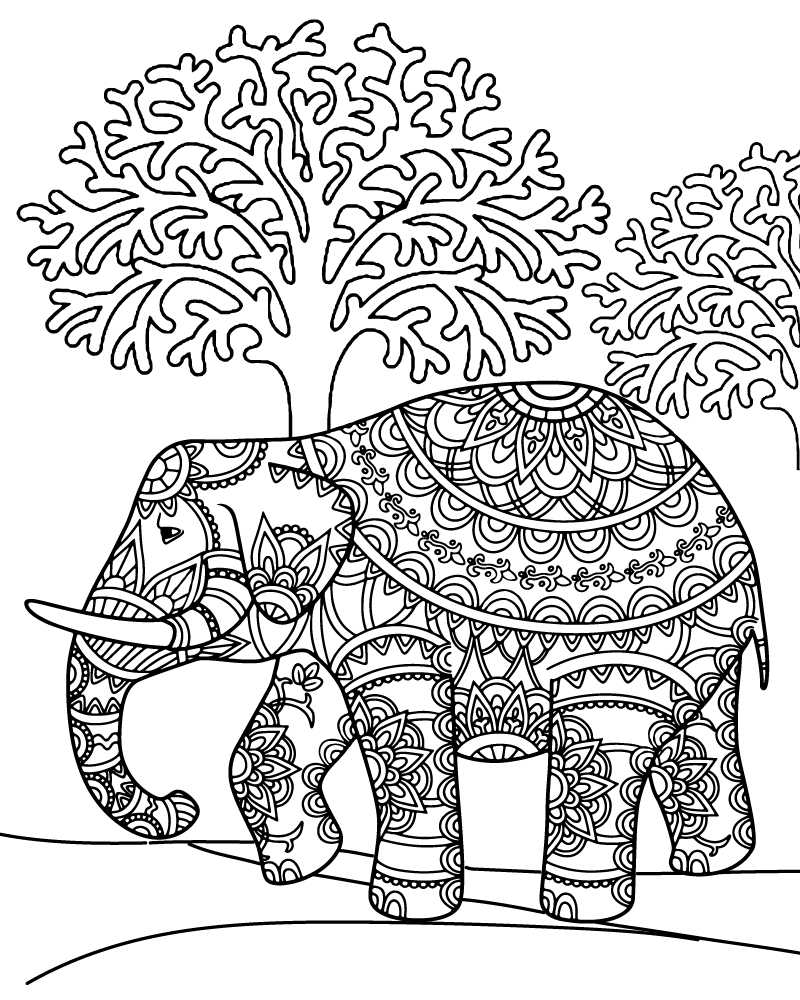 Dibujo de Elephant Zen Coloring Page para Colorear
