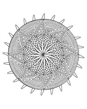 Dibujo de Zen Difficult Mandala Coloring Page para Colorear