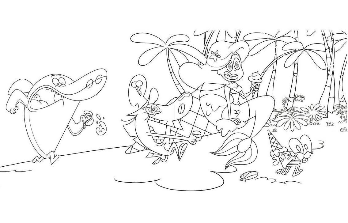 Dibujo de Marina de Captura de Zig para Colorear