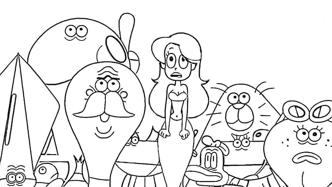 Dibujo de Personajes de Zig y Sharko para Colorear