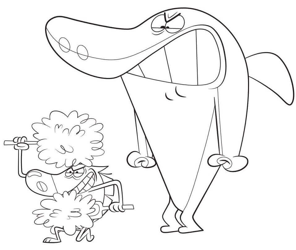 Dibujo de Sharko Enojado para Colorear