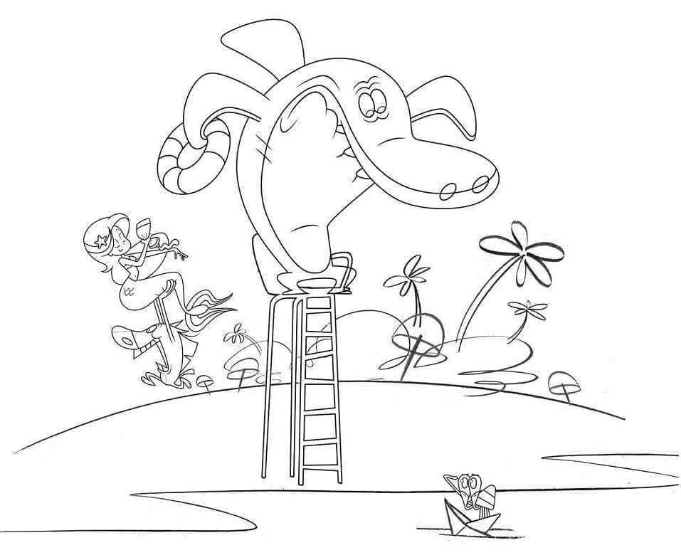 Dibujo de Sharko Mirando para Colorear