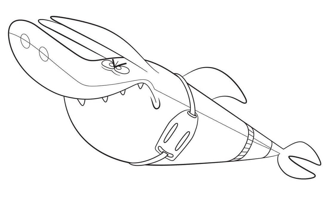 Dibujo de Sharko Volando para Colorear