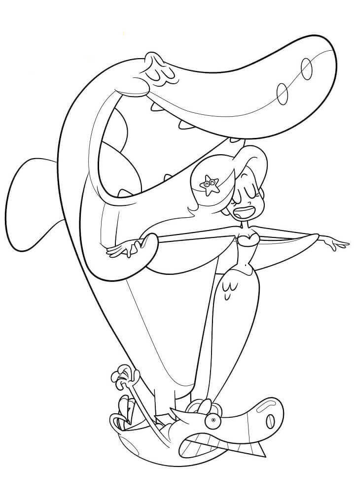 Dibujo de Sharko y Marina con Zig para Colorear