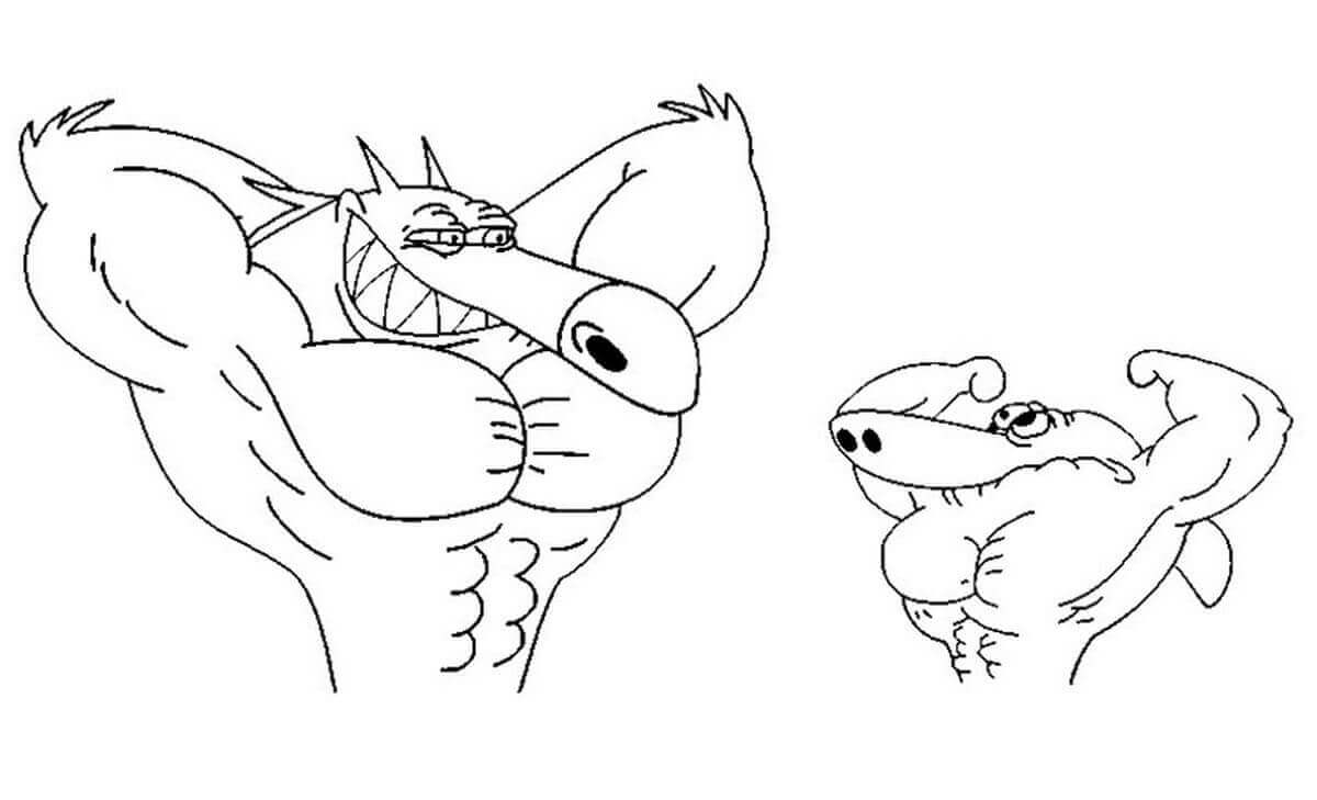 Dibujo de Strong Zig y Sharko para Colorear