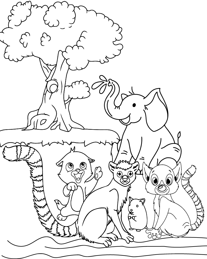 Dibujo de Zoboomafoo And Animals Coloring Page para Colorear