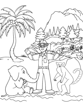 Dibujo de Zoboomafoo Jungle Adventure Coloring Page para Colorear