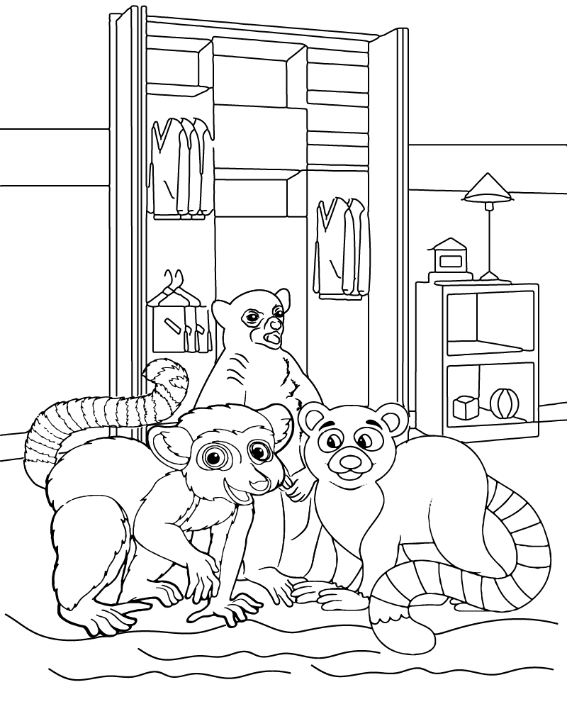 Dibujo de Zoboomafoo Snow Lemur Coloring Page para Colorear