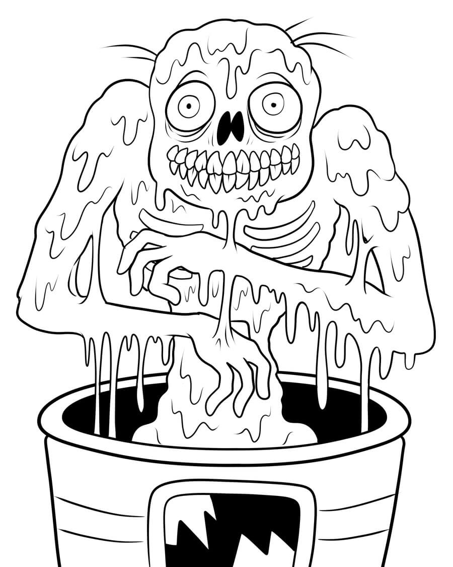 Dibujo de Bonito Zombi para Colorear