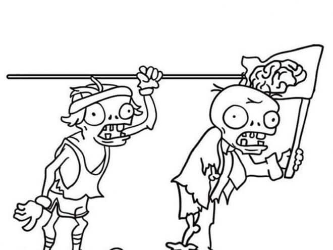 Dibujo de Dos Zombis para Colorear
