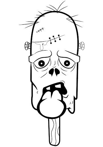 Dibujo de Helado Zombi para Colorear