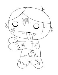 Dibujo de Lindo Zombi Caminando para Colorear