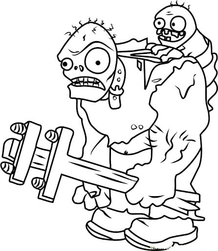 Dibujo de Padre e Hijo Zombi para Colorear