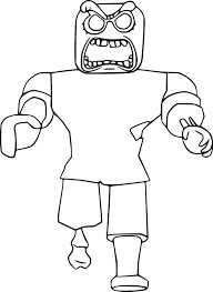 Dibujo de Roblox Zombie Caminando para Colorear