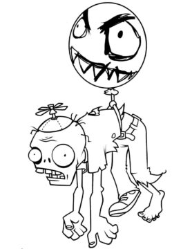 Dibujo de Zombi Globo para Colorear