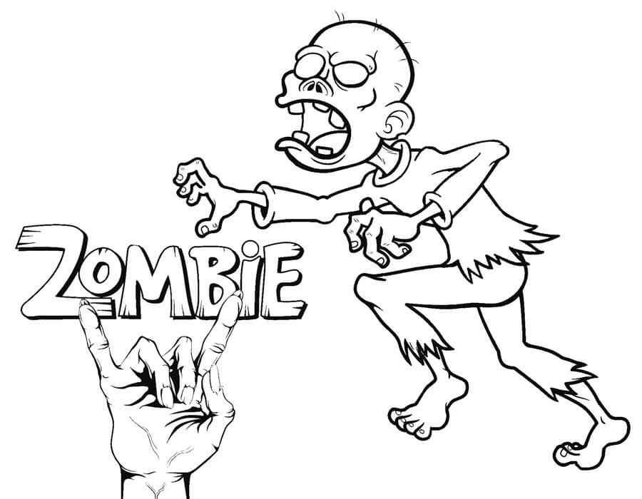Dibujo de Zombi Normal para Colorear