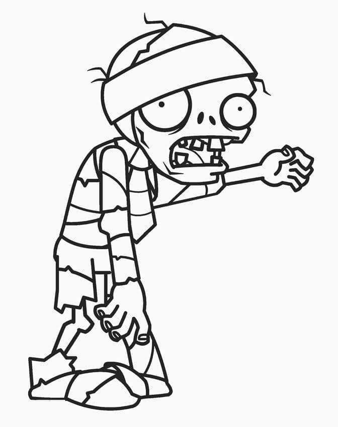 Dibujo de Zombie de Planta Vs Zombie para Colorear