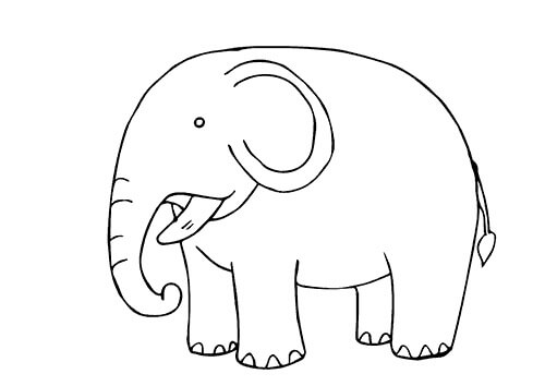 Dibujo de Elefante en el zoológico para Colorear