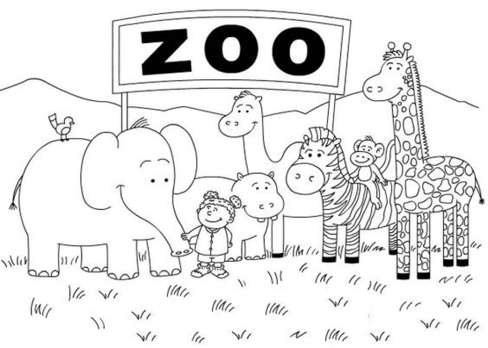 Dibujo de Estupendo zoológico para Colorear