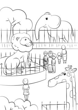 Dibujo de Zoológico de Dibujo para Colorear
